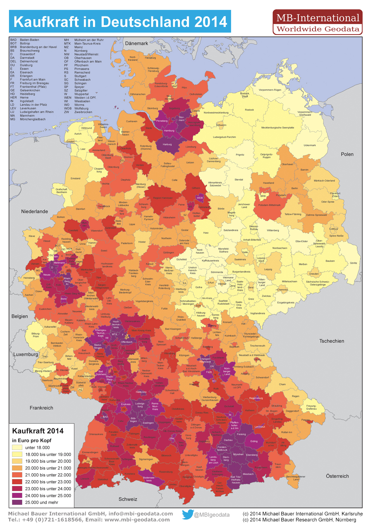 Neue Kaufkraftdaten 2014 Für Deutschland - MBI Deutsch