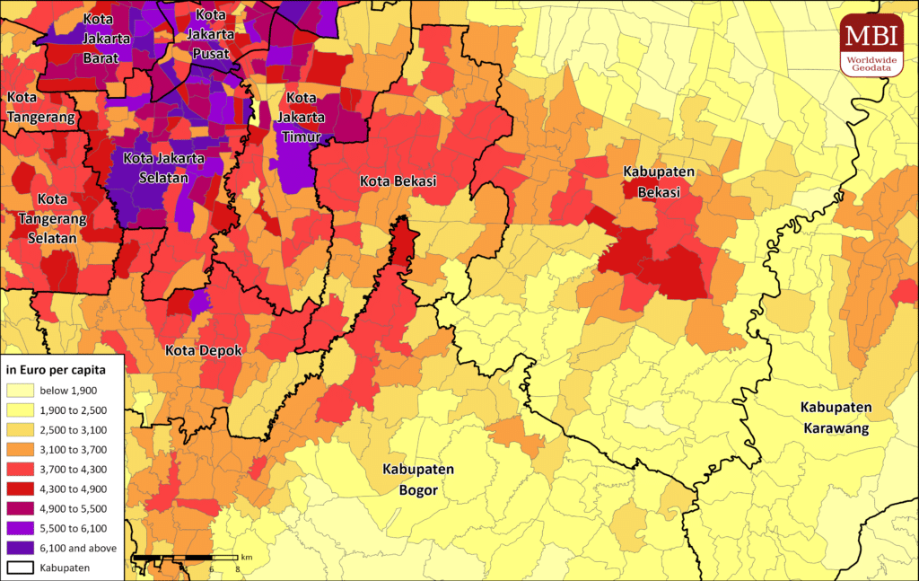 MBI Kaufkraft 2024 auf der Ebene Desa für den Großraum Jakarta